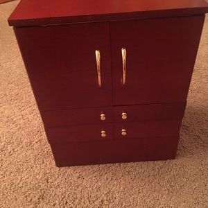 Cherry wood jewelry/makeup holder